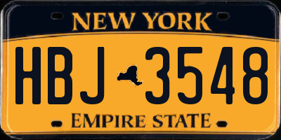NY license plate HBJ3548