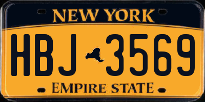 NY license plate HBJ3569