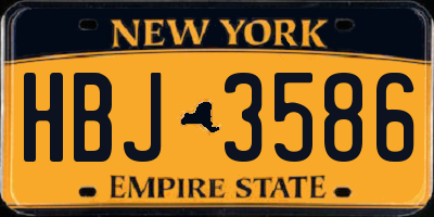NY license plate HBJ3586