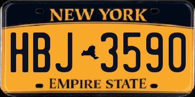 NY license plate HBJ3590