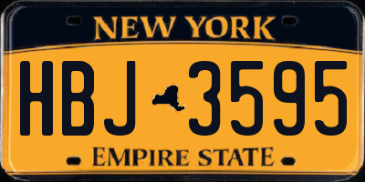 NY license plate HBJ3595