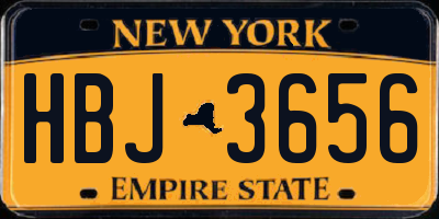 NY license plate HBJ3656