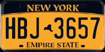 NY license plate HBJ3657