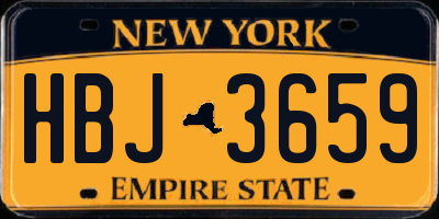 NY license plate HBJ3659