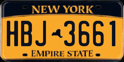 NY license plate HBJ3661