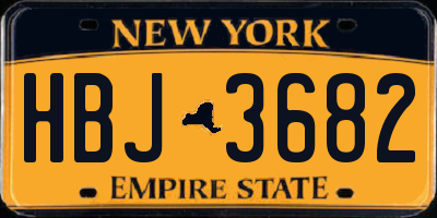 NY license plate HBJ3682