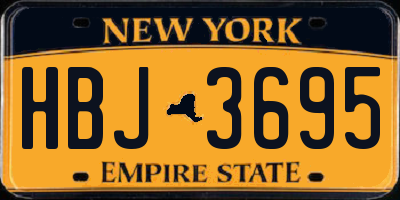 NY license plate HBJ3695
