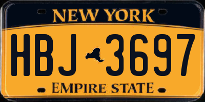 NY license plate HBJ3697