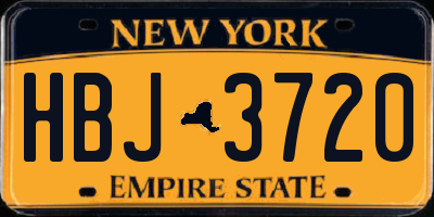 NY license plate HBJ3720