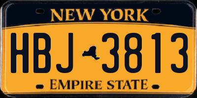NY license plate HBJ3813
