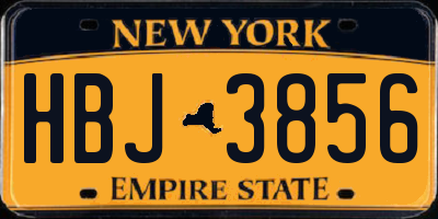 NY license plate HBJ3856