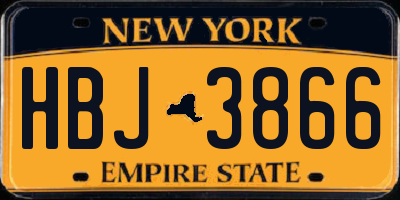 NY license plate HBJ3866