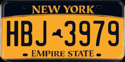 NY license plate HBJ3979