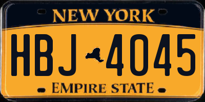 NY license plate HBJ4045