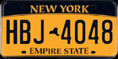 NY license plate HBJ4048