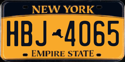 NY license plate HBJ4065