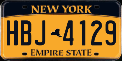 NY license plate HBJ4129