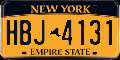 NY license plate HBJ4131