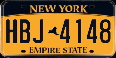 NY license plate HBJ4148