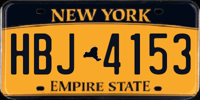 NY license plate HBJ4153