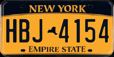 NY license plate HBJ4154