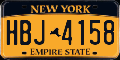 NY license plate HBJ4158