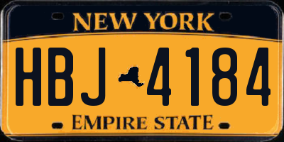 NY license plate HBJ4184