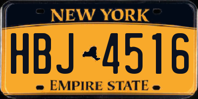 NY license plate HBJ4516