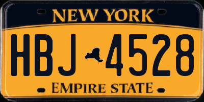 NY license plate HBJ4528