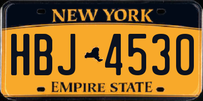 NY license plate HBJ4530