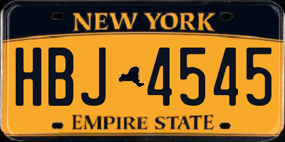 NY license plate HBJ4545