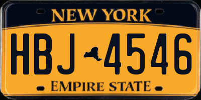 NY license plate HBJ4546