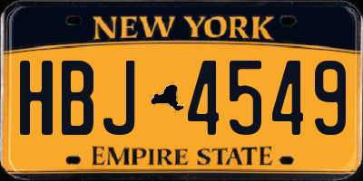 NY license plate HBJ4549