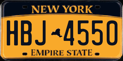 NY license plate HBJ4550