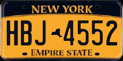 NY license plate HBJ4552