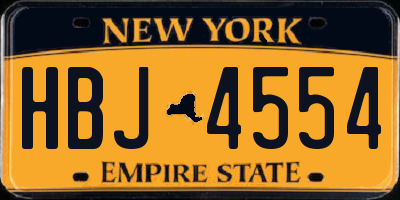 NY license plate HBJ4554