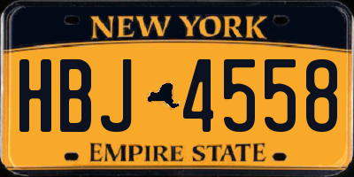 NY license plate HBJ4558