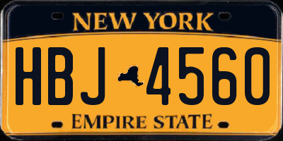 NY license plate HBJ4560