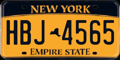 NY license plate HBJ4565