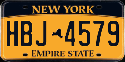 NY license plate HBJ4579