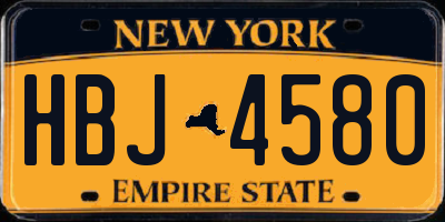 NY license plate HBJ4580