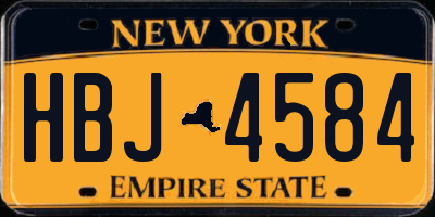 NY license plate HBJ4584