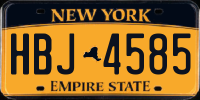 NY license plate HBJ4585