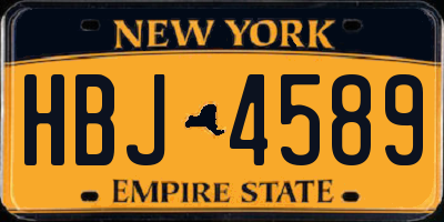 NY license plate HBJ4589