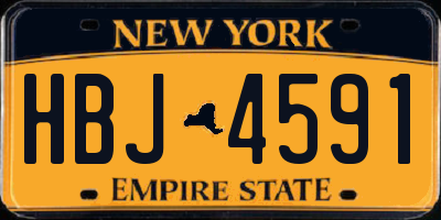 NY license plate HBJ4591