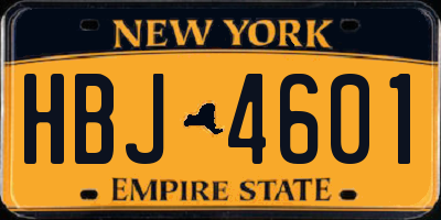 NY license plate HBJ4601