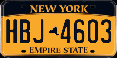 NY license plate HBJ4603