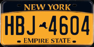 NY license plate HBJ4604