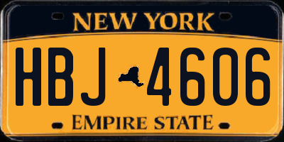 NY license plate HBJ4606