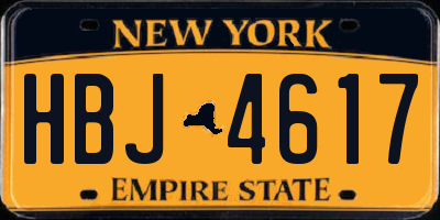 NY license plate HBJ4617
